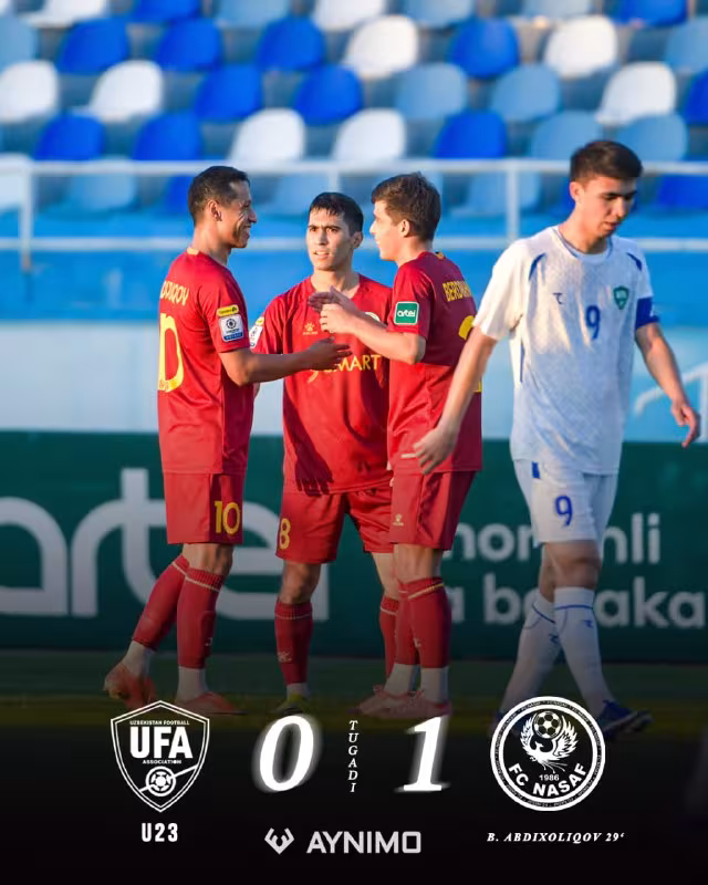 Nazorat uchrashuvi. O‘zbekiston U23 0:1 "Nasaf"