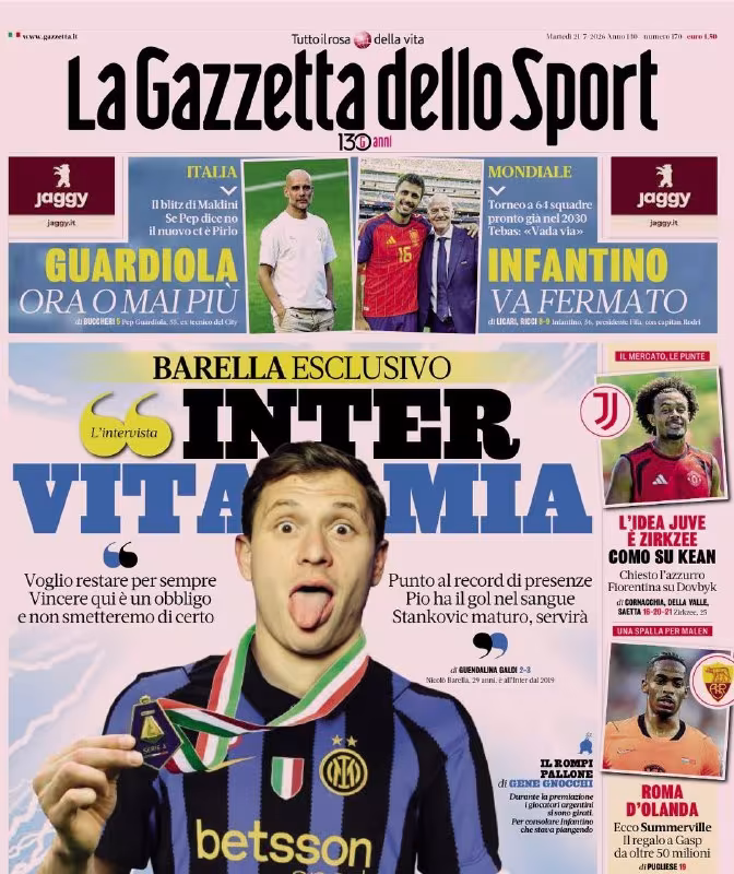 Nikolo Barella: "Inter"da abadiy qolmoqchiman"