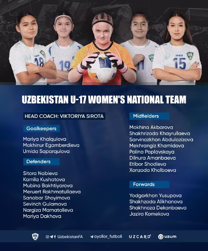 O'zbekiston U-17 qizlar terma jamoasi yig'in boshladi