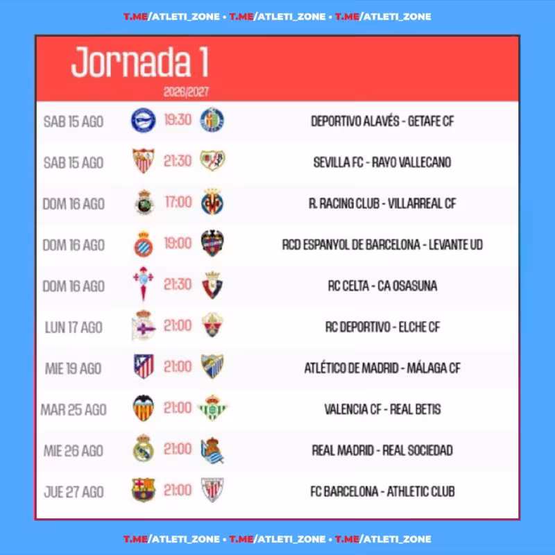 Atletiko Madrid yangi mavsumni qachon boshlaydi?