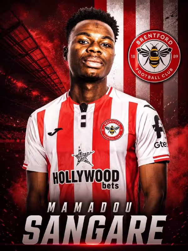 Brentford Mamadu Sangare transferi bo'yicha kelishuvga erishdi