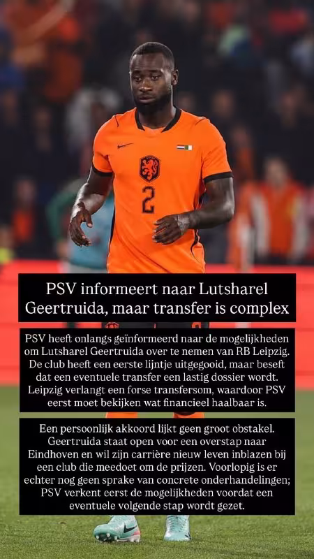 PSV Lyutsarel Gertreyda transferi ustida ishlamoqda