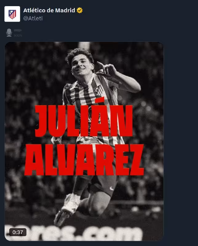 Joan Laporta: Xulian Alvares bo'yicha taklifimiz kuchda