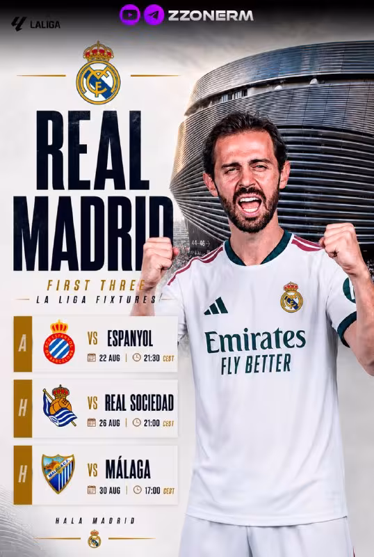 Real Madridning yangi mavsumdagi dastlabki uchta o'yini sanalari ma'lum bo'ldi
