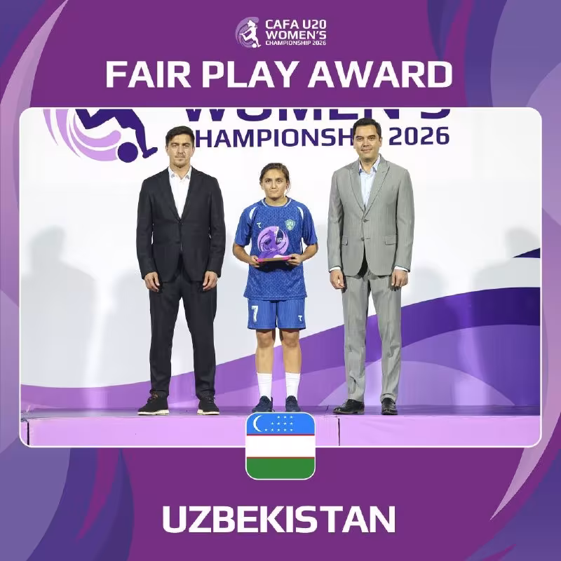Mehrangiz Hamidova CAFA U-20 turnirida Fair Play sovrinini qo'lga kiritdi
