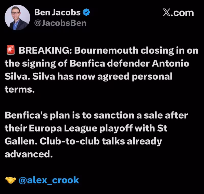 Antonio Silva "Bornmut"ga o'tishga yaqin