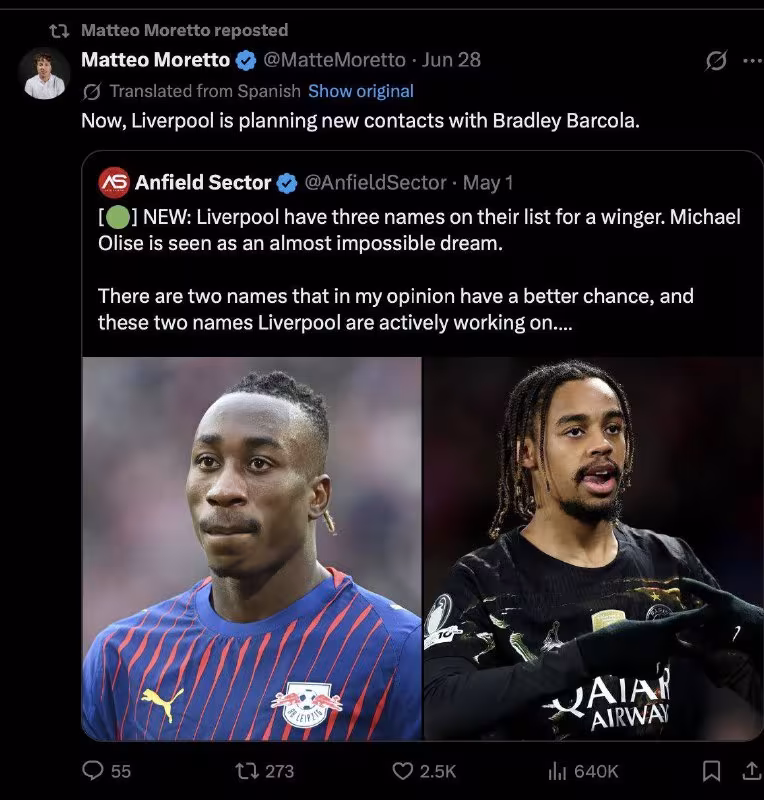 Liverpul Bredli Barkola bilan bog'lanishni rejalashtirmoqda