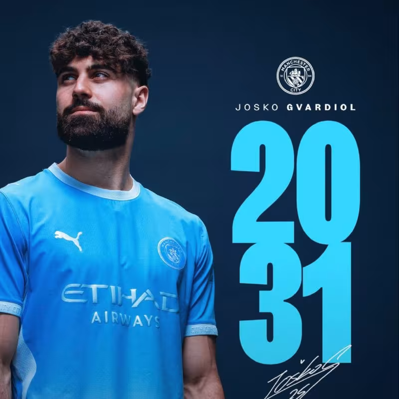 Yoshko Gvardiol «Manchester Siti» bilan shartnomasini uzaytirdi