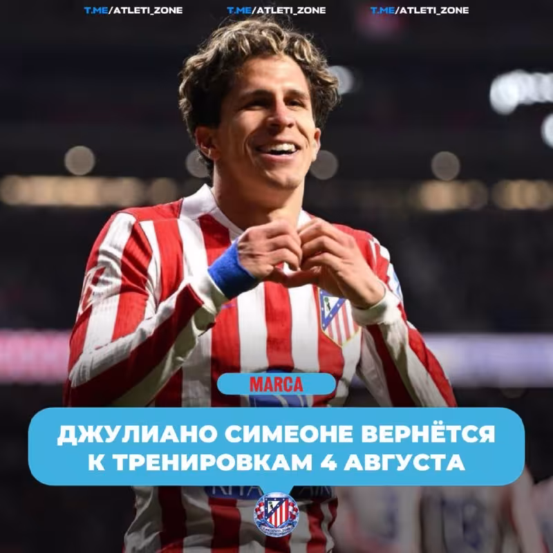 Juliano Simeone mashg'ulotlarga muddatidan oldin qaytadi