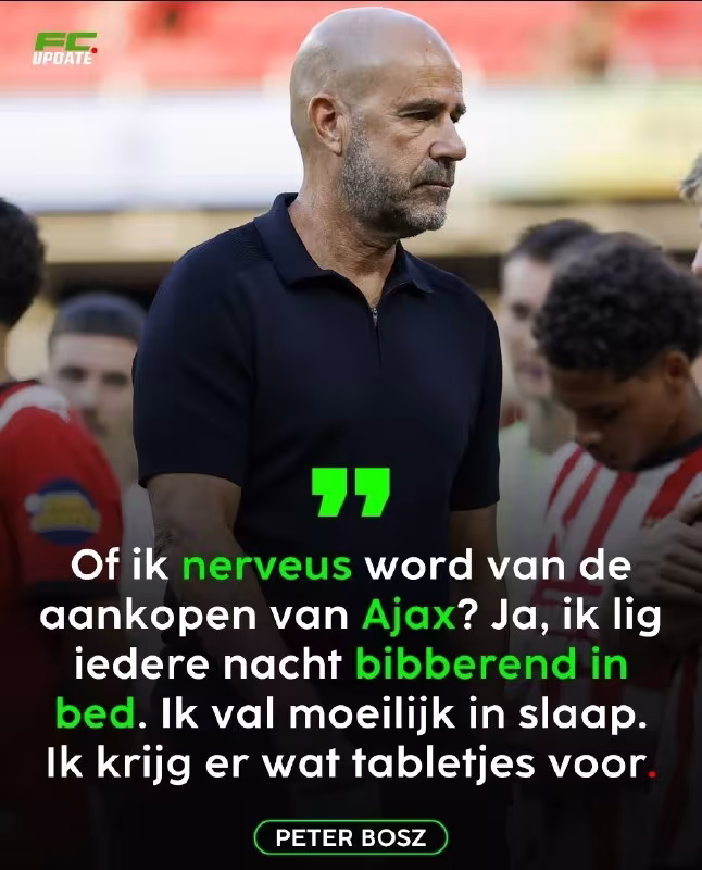Peter Bosh: "Ayaks"ning transferlari tufayli har kecha titrab chiqaman"